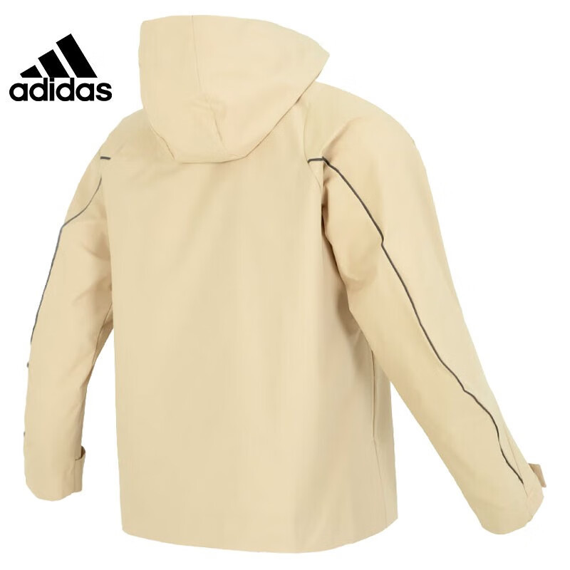 阿迪达斯(Adidas)2023春季男子运动休闲连帽夹克外套HY5834 沙棕