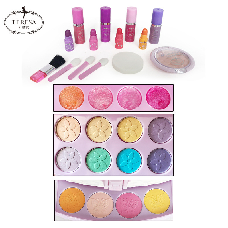 利姿儿童玩具化妆品套装彩妆指甲油女孩公主化妆盒小孩子口红 美妆