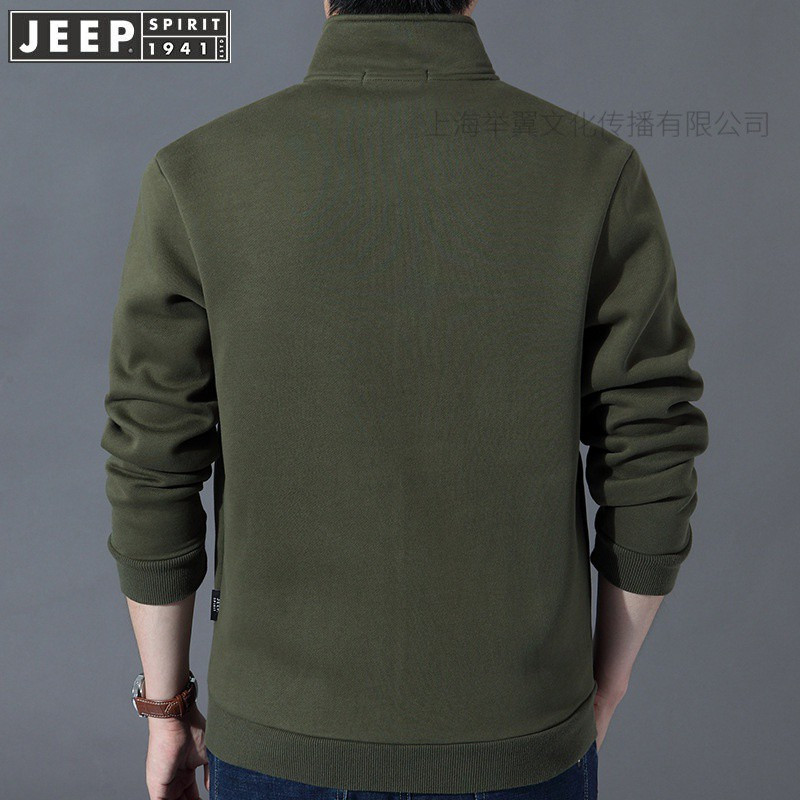 jeepspirit吉普男装卫衣宽松棉秋冬长袖外套立领开衫拉链休闲上衣