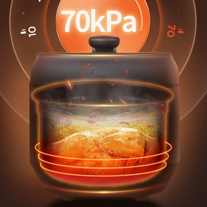 美的(Midea)电压力锅家用5L电饭煲全自动智能饭锅多功能汤锅大容量高压锅MY-EYL5041高清大图