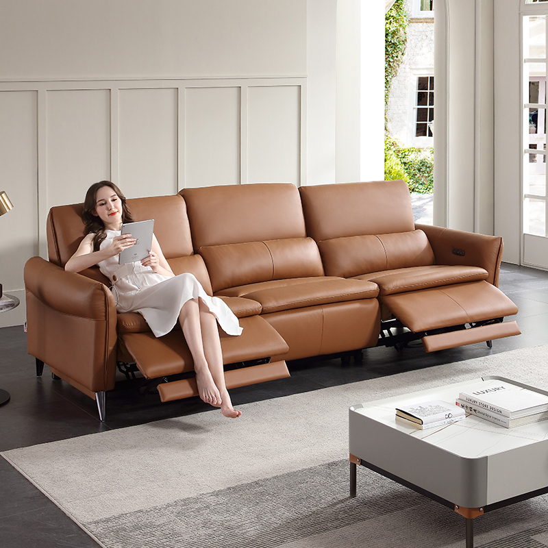 芝华仕意式极简真皮电动功能沙发头层牛皮中小户型客厅家具50679