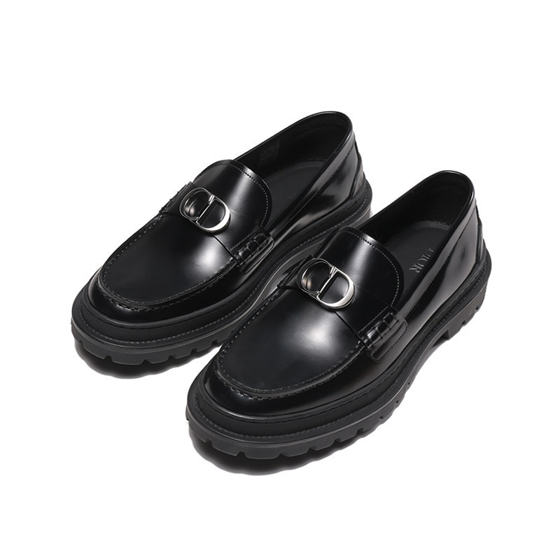 迪奥dior男士牛皮革cdicon装饰扣diorexplorer厚底单鞋皮鞋乐福鞋3lo