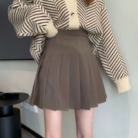 大码学院风百褶裙半身裙女2021春秋胖妹妹韩版高腰褶皱短裙a字裙