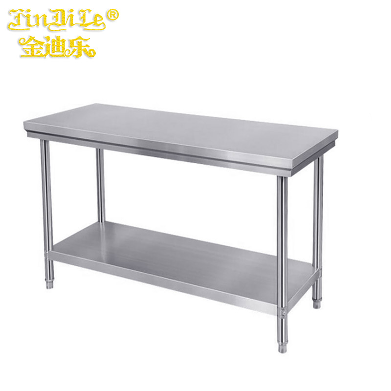 金迪乐不锈钢厨房双层工作台平板打菜台定制 加厚150*60cmGZT1560B/台