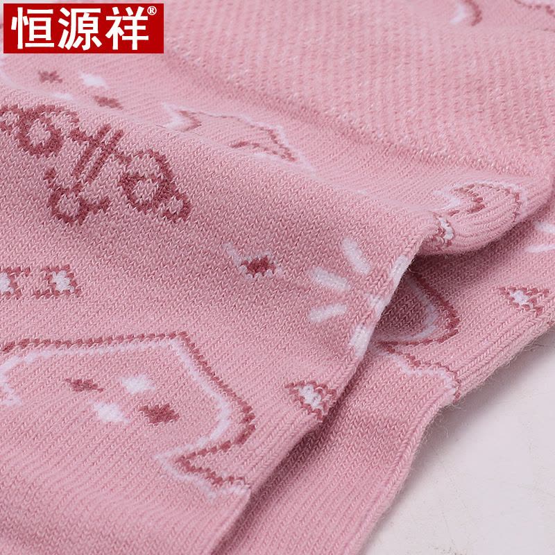 恒源祥中老年女士秋冬袜子棉休闲女袜中筒四季袜5双盒装图片