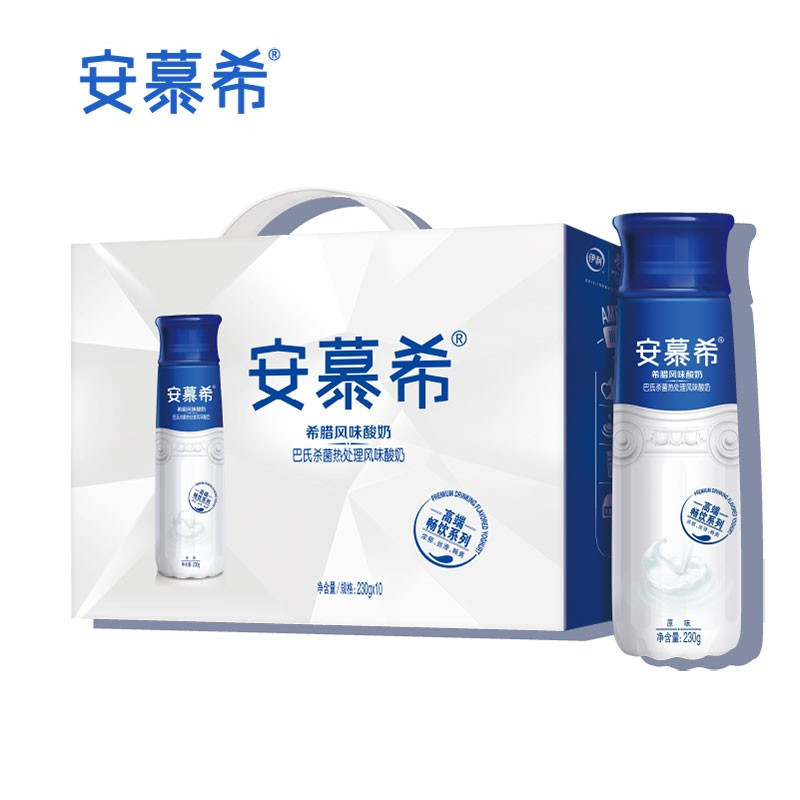 苏宁宜品自营 伊利 安慕希高端畅饮希腊风味酸奶 原味 230g*10瓶
