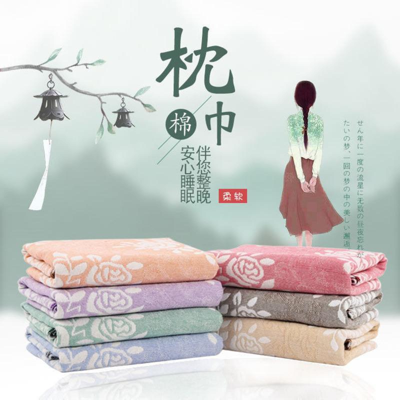欧灰色 两条装(52*78cm) 枕巾一对装成人枕巾棉吸汗情侣棉枕头巾纱布枕巾高档不掉毛52*78