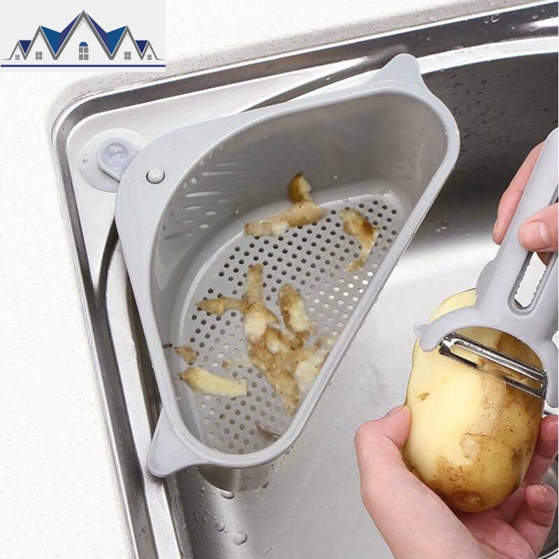 立水篮三角淋水氻水漏水泣菜瓜布沥水架沥汤汁冼碗池利历汲水篮 三维工匠收纳层架高清大图