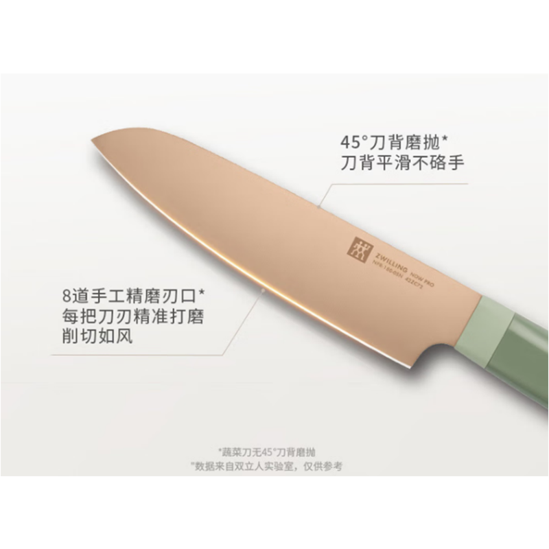 双立人1032836钛金抗菌刀具7件套-薄荷绿高清大图