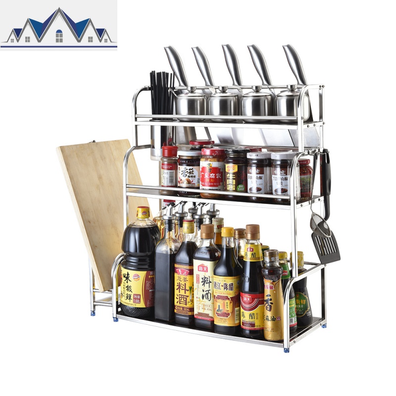 厨房置物架不锈钢调料架调味品储物架菜板刀架多功能挂厨具收纳架_798高清大图