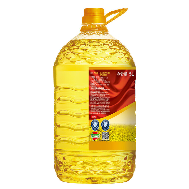 多力芥花油5L 非转基因高油酸食用油 1桶