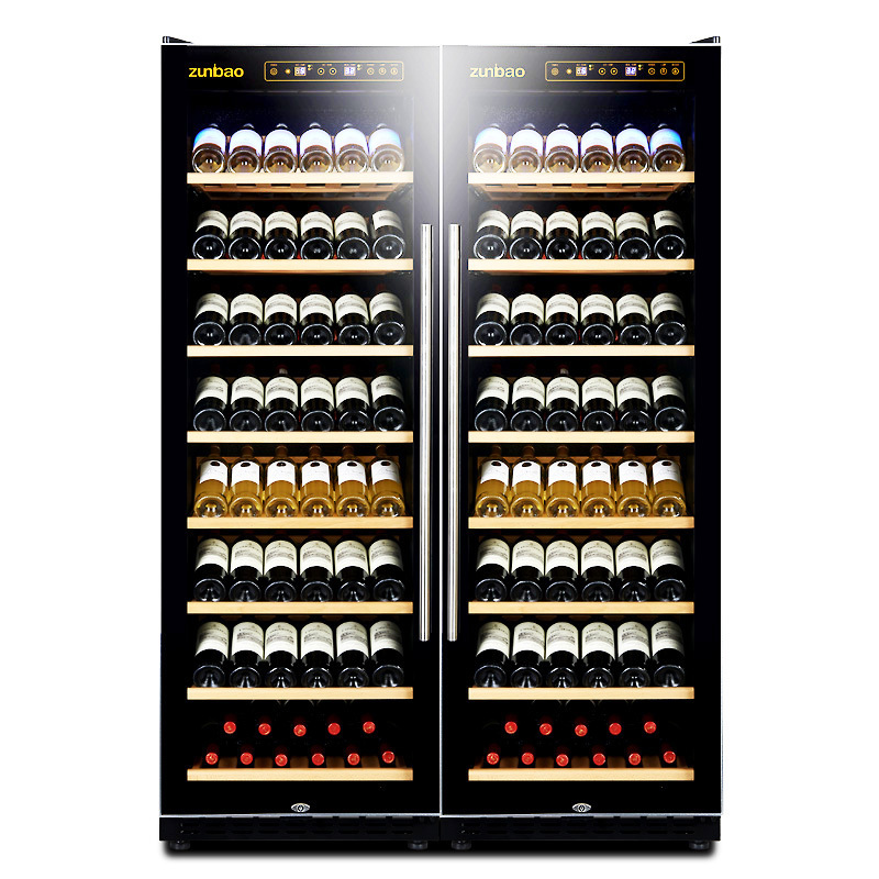 尊堡 BJ-508A 智能恒温酒柜 玻璃展示冷藏红酒柜茶叶饮料药物柜移动酒窖 黑色 挂杯款