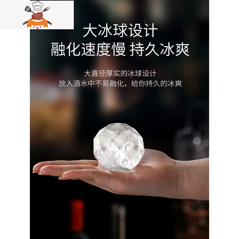 冰块模具冰格圆球制冰器威士忌食品级冰球制冰盒小型硅胶模具家用 敬平 超大号圆球款 灰色[单个冰球 直径6cm][买2送1高清大图