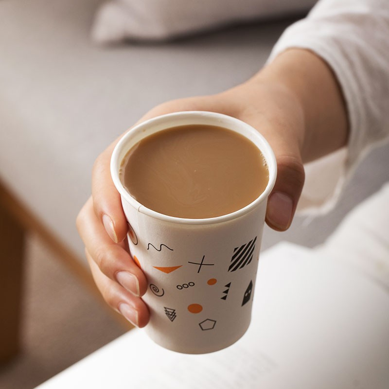 茶花(CHAHUA)3102-D加厚一次性纸杯中号100只装3102D淋膜纸杯225ml 1包共100只高清大图