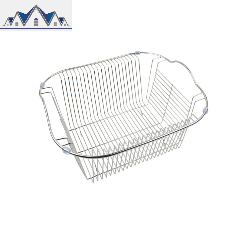 加粗304不锈钢沥水篮水碗碟架沥水架厨房洗菜滤菜篮水果蓝_1_261高清大图