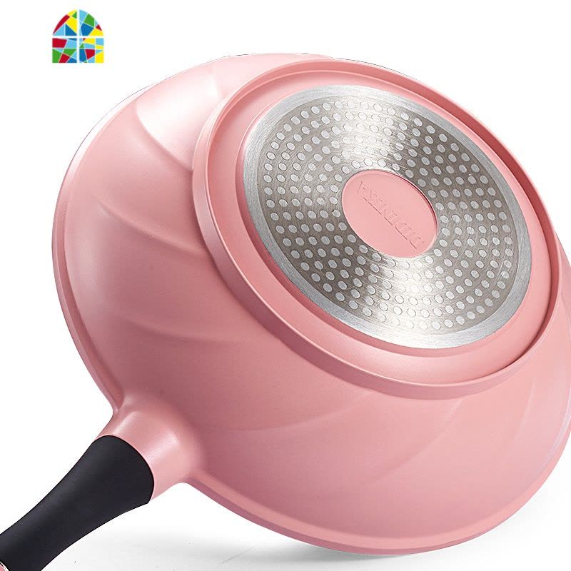 韩国粉锅不粘锅炒锅无油烟汤锅蒸锅燃气电磁炉适用 FENGHOU 红色炒锅30CM硅胶锅铲图片