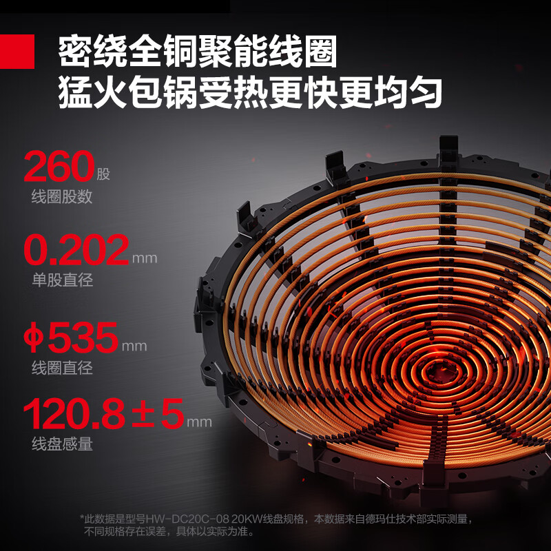 德玛仕(DEMASHI)大功率商用电磁大炒炉大锅灶学校单位食堂 20kw单头电灶具HW-DC20C-08 80CM大锅高清大图