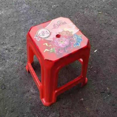 加厚红色[高32厘米] 加厚8条装 防滑家用加厚塑料凳子客厅成人塑料椅子圆凳餐桌高凳换鞋熟胶方凳