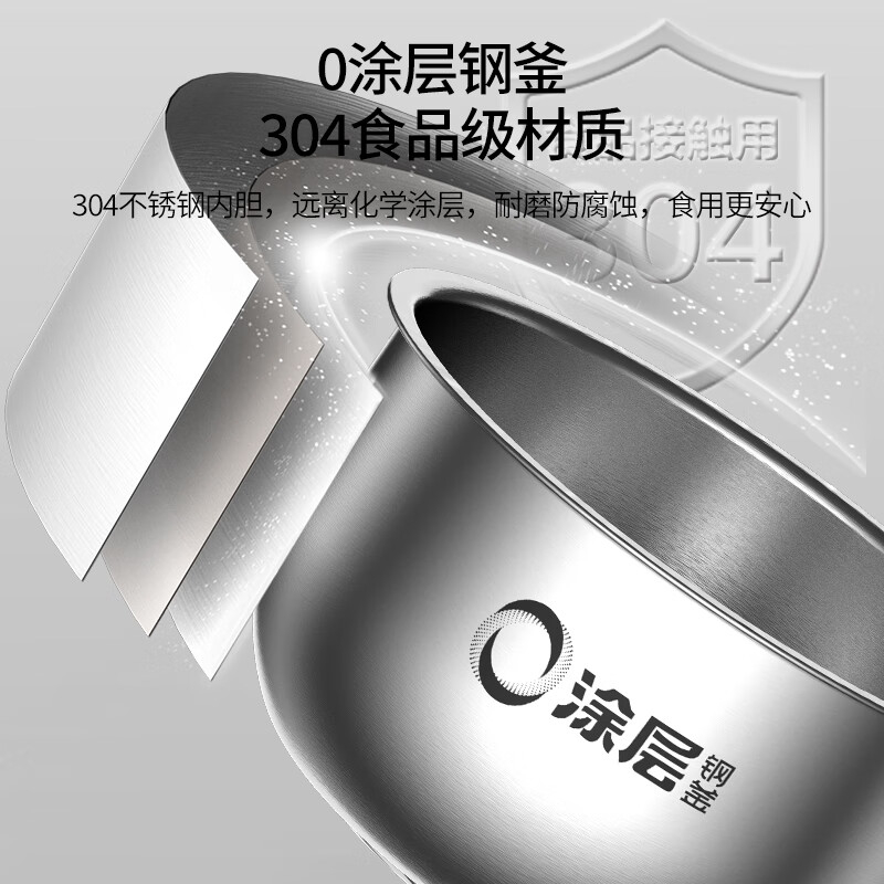 爱仕达(ASD)智能预约健康电饭煲0涂层不易粘锅304不锈钢内胆4升家用4-5人 AR-F40E526高清大图
