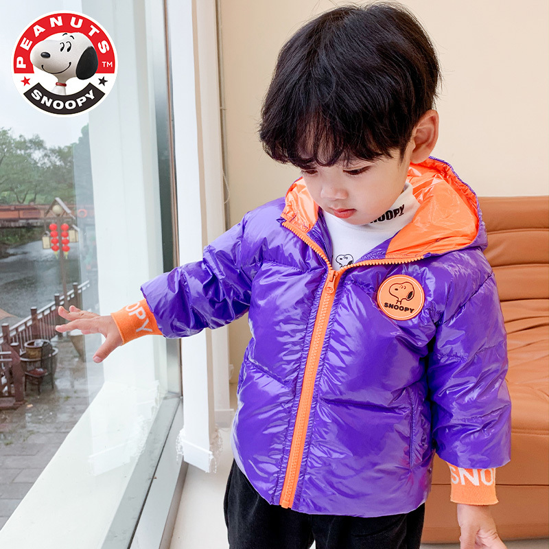 史努比(SNOOPY)新款儿童羽绒服中小童宝宝加厚羽绒服男女童印花保暖外套AF016