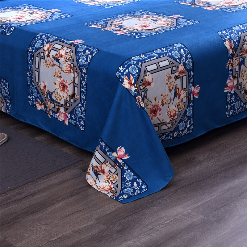 美帮汇冬天田园磨毛四件套加厚保暖床单春秋穿单被套一米五床被罩中式风高清大图