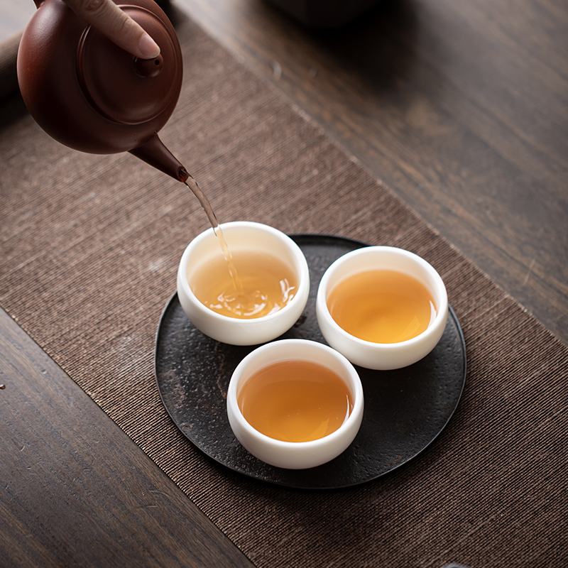 苏氏陶瓷(SUSHI CERAMICS)茶杯 白瓷中国白个人杯羊脂玉主人杯品茗杯8个装