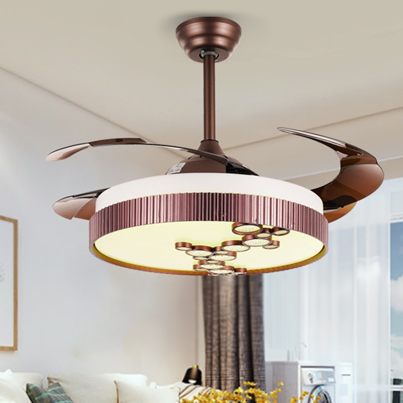 现代简约风扇灯餐厅吊扇灯创意客厅电扇吊灯家用卧室照明带风扇一体