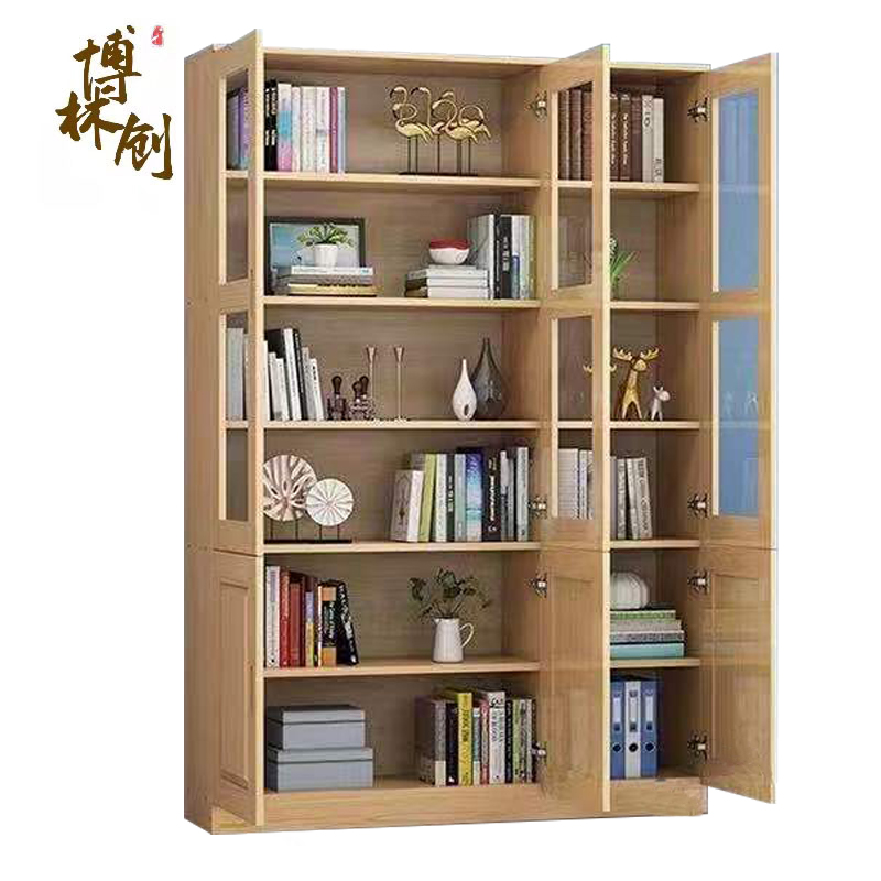 博林创 松木书柜 0.8米二门 /个高清大图