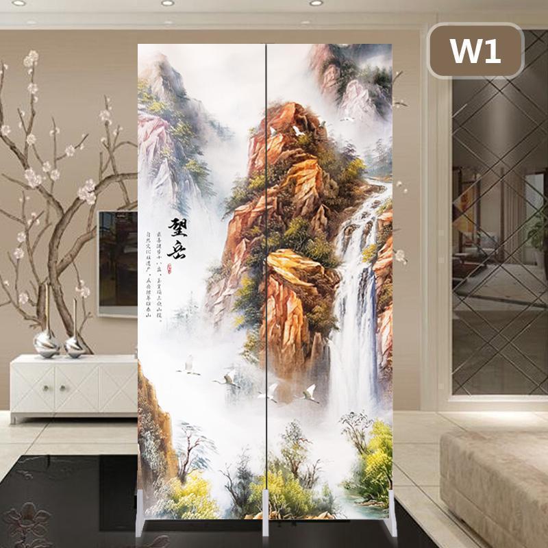 BONJEAN折叠移动中式屏风隔断客厅卧室装饰遮挡家用布艺简易折屏高清大图