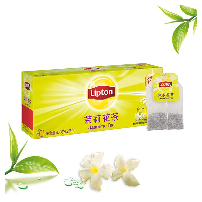 立顿lipton茉莉花茶茶叶冲饮袋泡茶包2g25包办公室下午茶