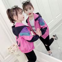2020新款女童秋冬装韩版童装加绒外套中大童儿童中长款牛仔外套 乳白色 5紫色 110cm