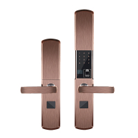 智雅家 S105指纹锁家用防盗门智能密码电子门锁自动滑盖指纹刷卡解锁手机APP通用智能门锁 红古铜