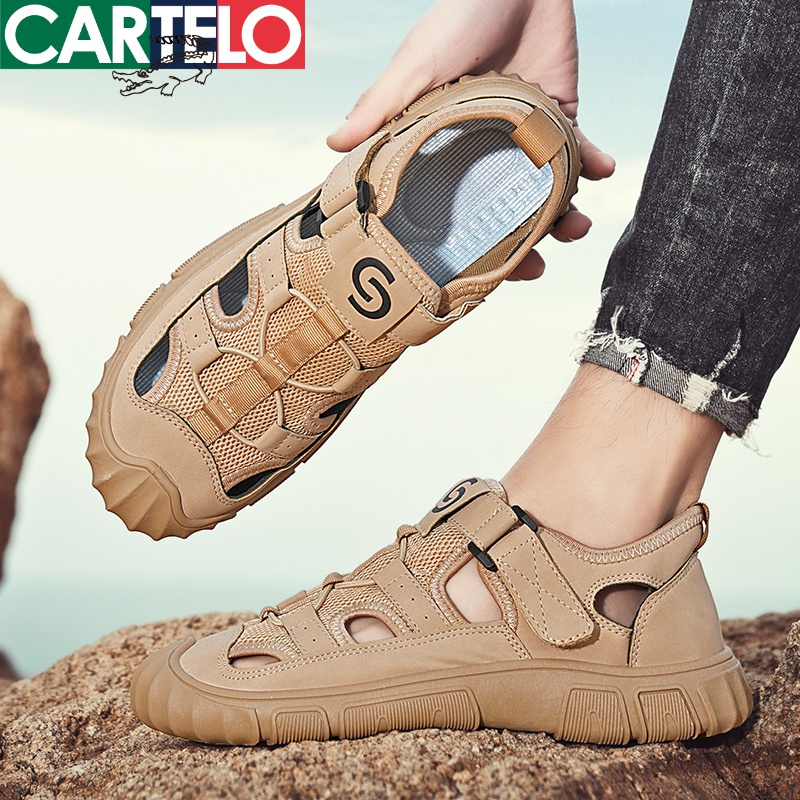 线下专柜同款卡帝乐鳄鱼cartelo新款夏季透气运动户外男士休闲鞋凉鞋