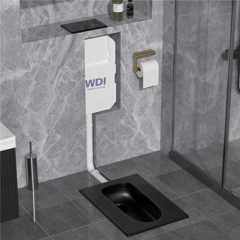 知渡蹲便器隐藏式水箱家用蹲坑内嵌冲水箱蹲厕蹲便池顶按冲水箱视频