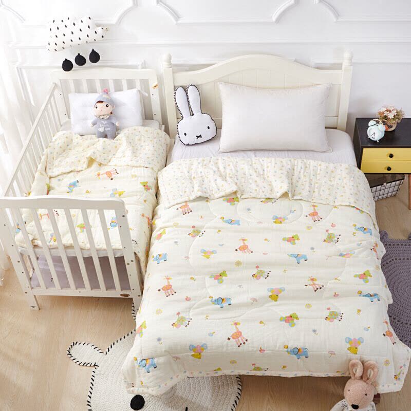 纯棉宝宝婴儿被子夏季120X150薄款儿童夏凉被幼儿园空被午睡熊200x230cm(双人夏被)1.7kg图片