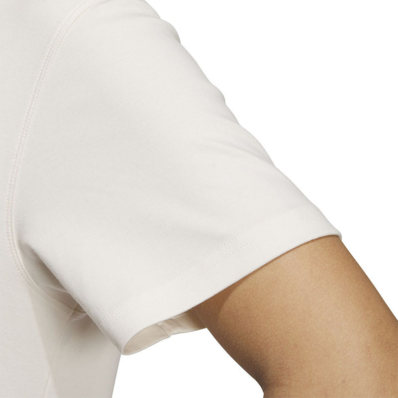 adidas Badge Of Sport Tee 纯色徽标Logo运动休闲短袖T恤 女款 粉白 IP3949