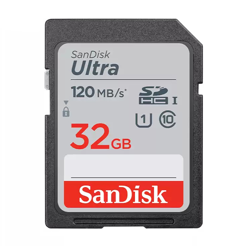 闪迪(Sandisk)32GB SD卡 读120MB/s CLASS 10相机内存卡存储卡 单反 微单闪存卡