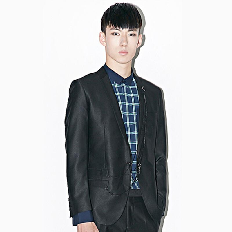 男装新款款休闲西服外套黑色