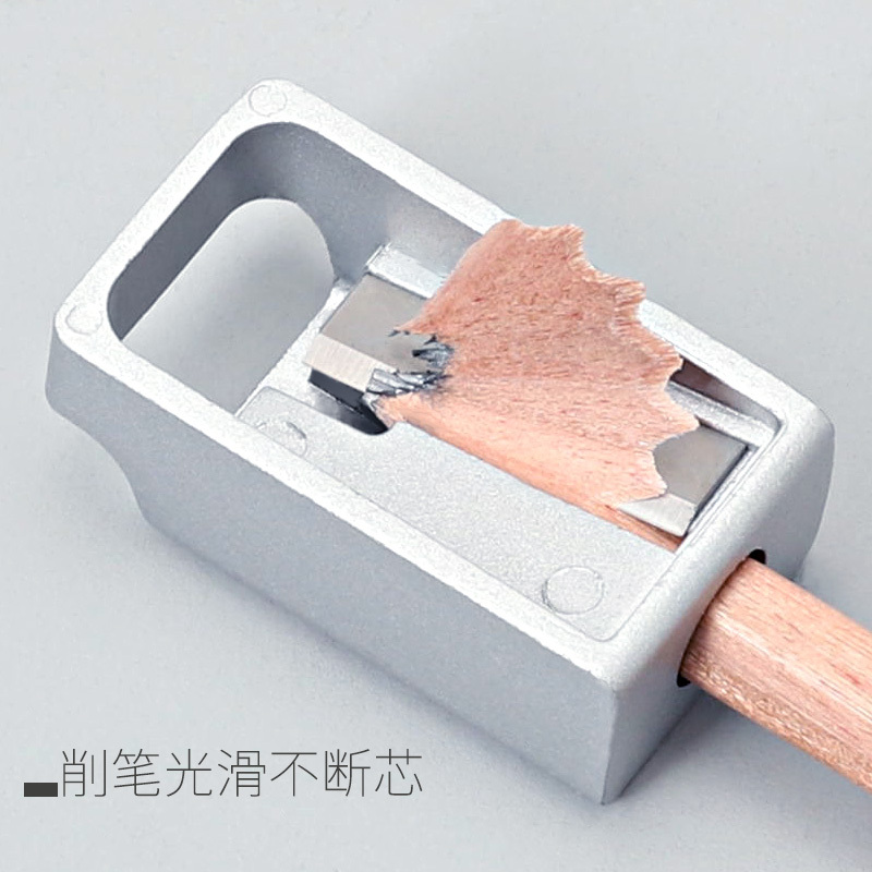 得力(deli)0596卷笔刀金属素描学生转笔刀手动办公设计刨笔刀儿童小学生用小型便携式锌合金削笔器批发文具用品2个装