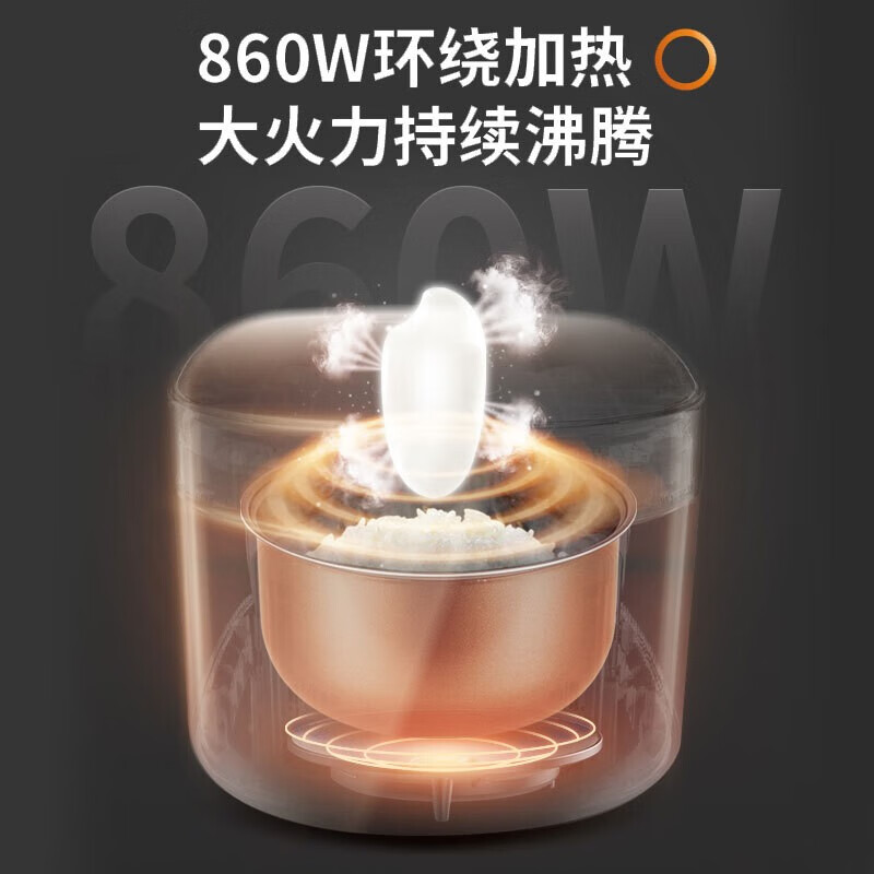 九阳(Joyoung)5升大容量4~5人家用智能微压电饭煲电饭锅大火力柴火饭多功能焖煮不粘内胆方煲50FZ821高清大图