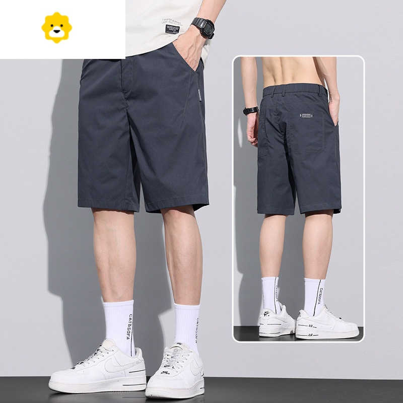fishbasket五分休闲短裤男士夏季薄款外穿宽松直筒冰丝速干运动5分