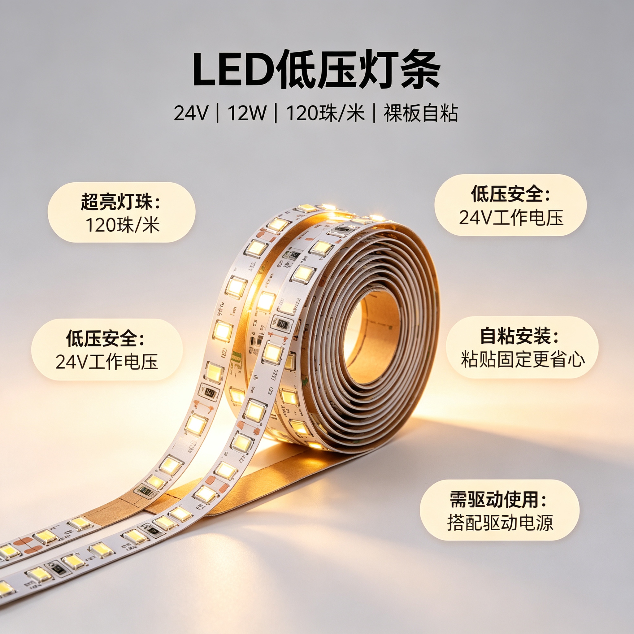 JOM嘉美照明 JOM-DD12W LED低压灯条 1000*12*7 单位:米 白色高清大图