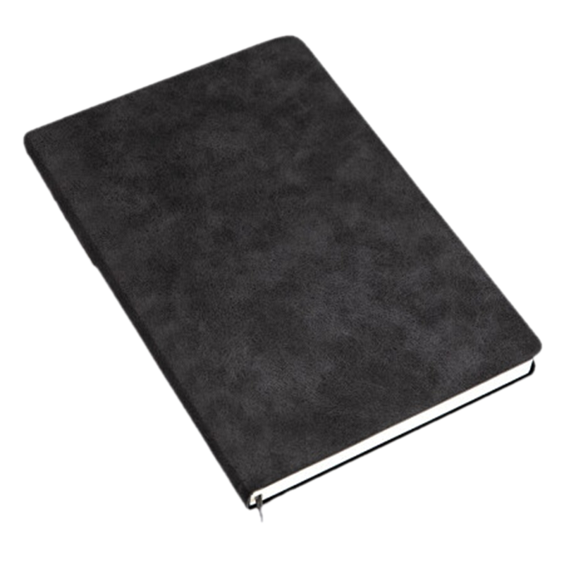 得力 3340 羊巴皮记事本 加厚复古日记本皮面本笔记本子文具办公用品A5/120张 灰色