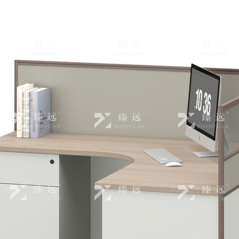 臻远 ZYGW-049屏风工作卡位职员桌办公桌L型单人位高清大图
