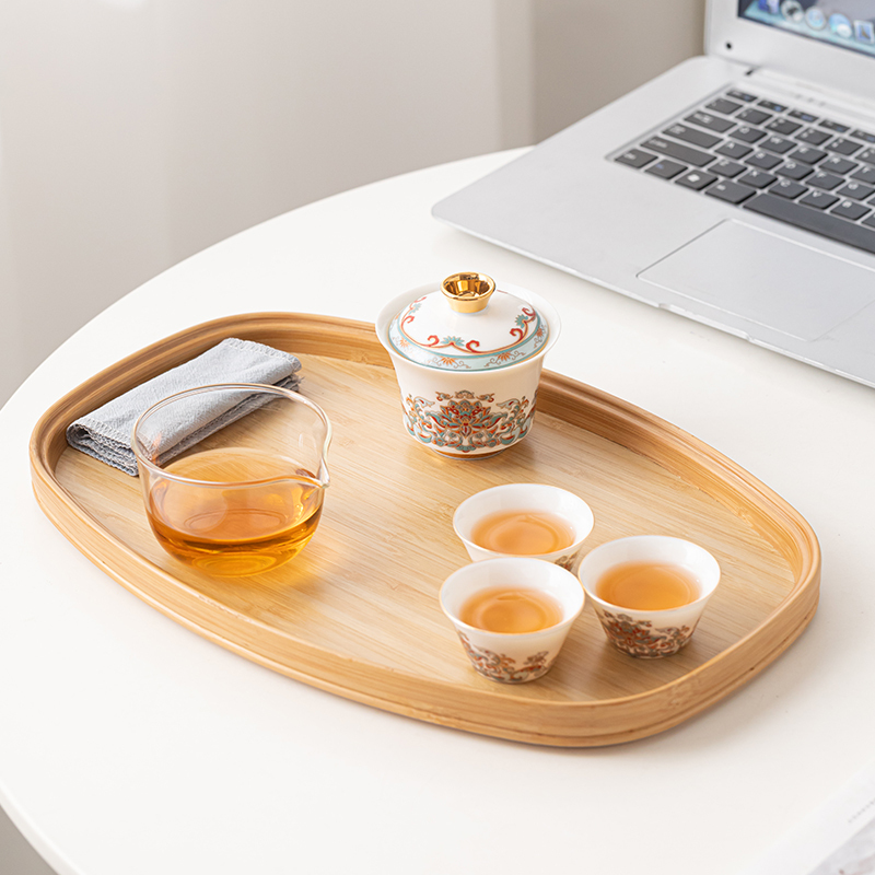 苏氏陶瓷(SUSHI CERAMICS)羊脂玉敦煌宝相花旅行茶具