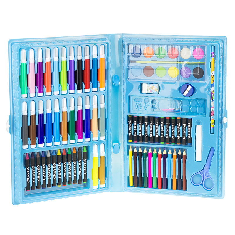 婴侍卫 儿童绘画套装86PCS YSW2074 蓝/粉 可选色高清大图