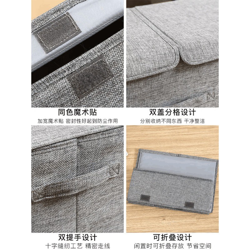 折叠衣服收纳箱布艺宿舍衣物收纳盒储物箱家用整理箱床上收纳箱子 三维工匠高清大图