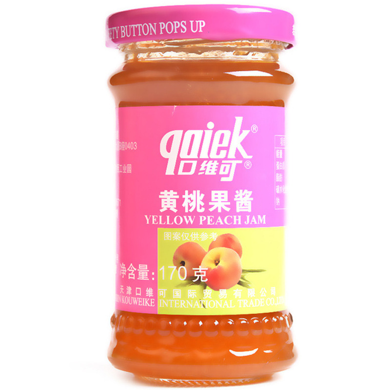口维可黄桃果酱170g黄桃果酱沙炒酸奶冰淇淋圣代冲饮黄桃果粒肉酱