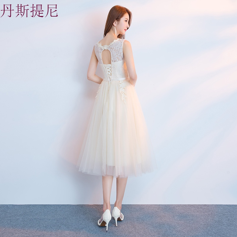 伴娘服2018新款韩版中长款姐妹团伴娘礼服宴会晚会晚礼服秋季显瘦