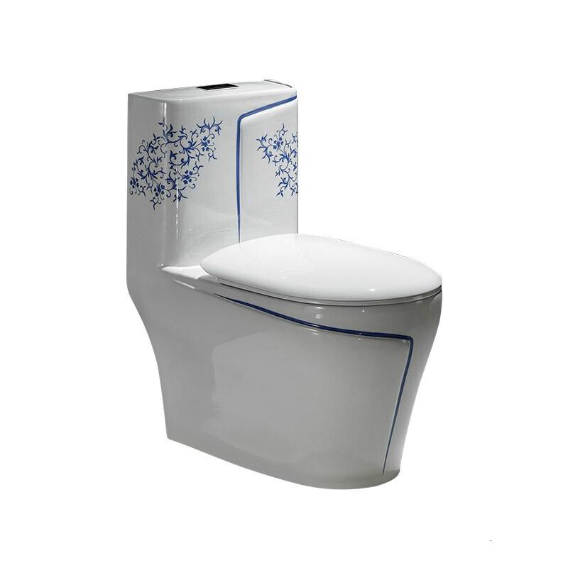 彩绘釉下彩色青花瓷马桶超璇虹吸式抽水座便器节水静音釉下彩工艺青花瓷波迷娜BOMINA